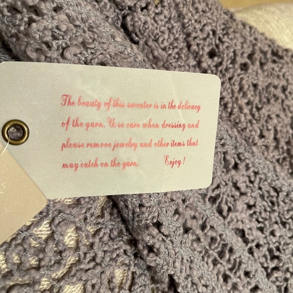 Anthropologie S crochet grey bolero sweater (New) - Picture 9 of 12